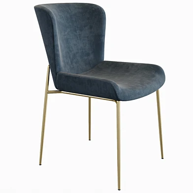 Westwing Collection Sedia imbottita in velluto grigioTess