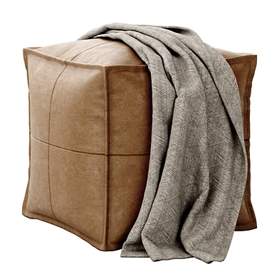 Square leather pouf by KitkatMorocco