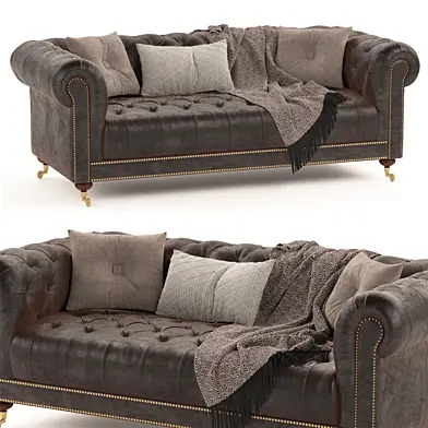 Vintage Chesterfield brown leather