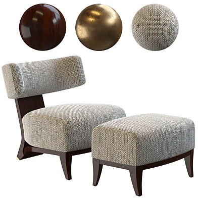 Кресло и пуф RUBELLI EGOS LOUNGE CHAIR
