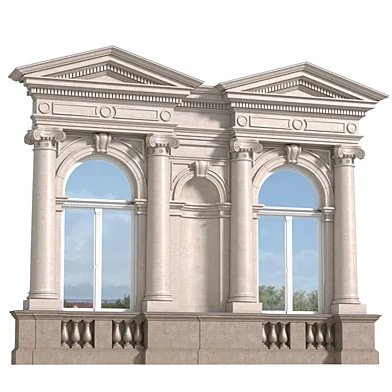 Классический фасад с фронтоном и колоннами.Classic facade with pediment