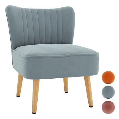Homary-Upholstered Velvet Accent Chair Modern Accent Chair in Solid Wood Legs