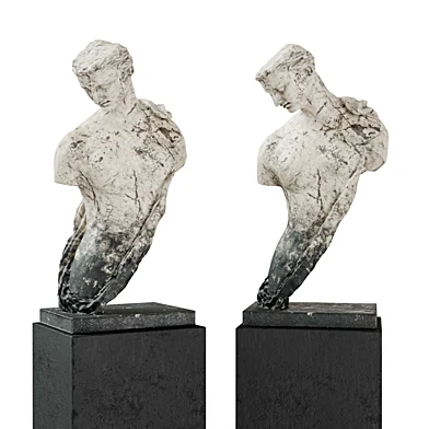 Greek woman torso pedestal marble