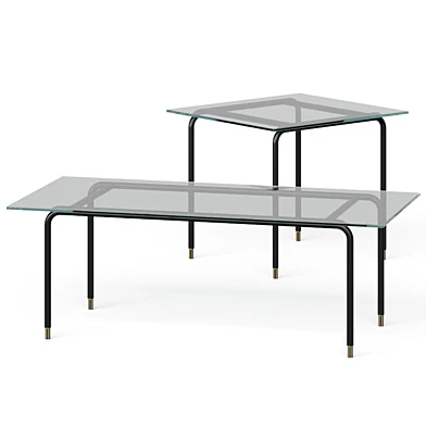 CB2 Cane Glass Coffee Tables