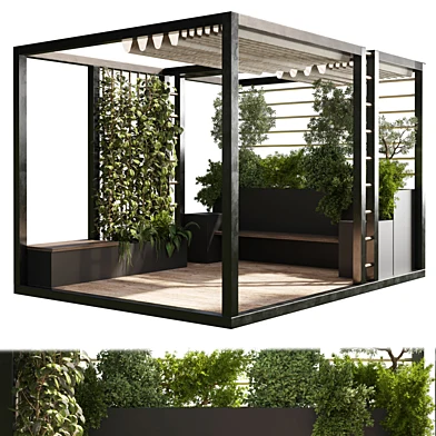 Landscape Furniture with Pergola and Roof garden 03 VRAY