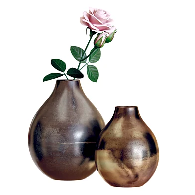 Crate&Barrel Bringham Vases with a Rose
