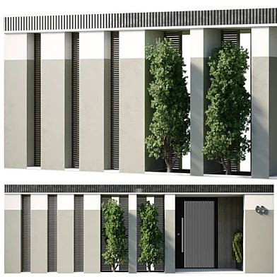 Door Outdoor entrance and fence and graden 01
