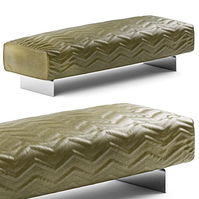 QUINCY CHEVRON By Minotti Rectangular Leather pouf