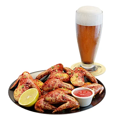Food Set 08 / Chicken Wings and Beer