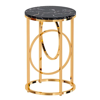 Black Round End Table Marble