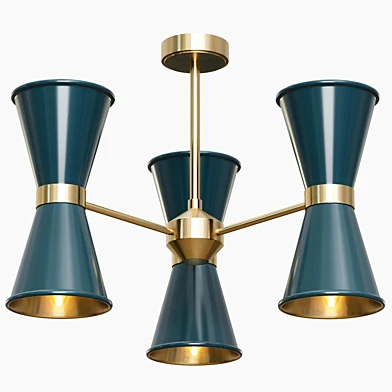The David Hunt Lighting Collection HYDE 6 light pendant complete with smoke blue metal shades