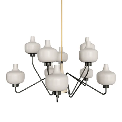 1960s by Stilnovo Italian Midcentury Design Ten-Light Chandelier