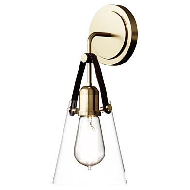 Glass and Leather Sconce  бра,настенный светильник