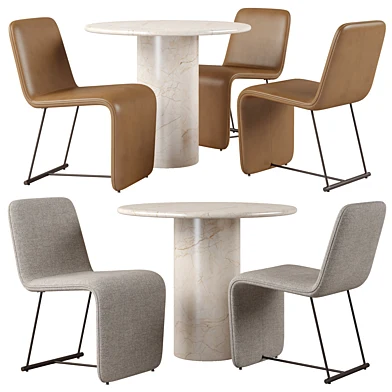 Four Hands  Branon Dining Chair. Belle Round Dining Table
