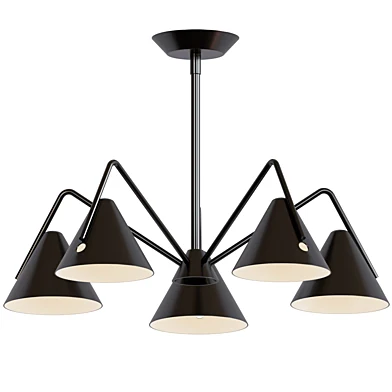 Zag Wide Matte Black Textured Light LED Chandelier