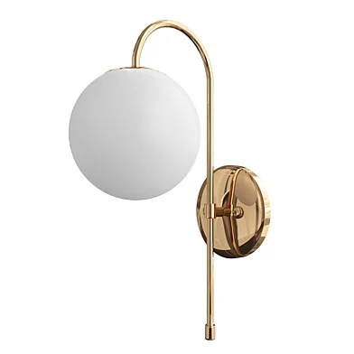 Art deco milk glass ball wall light