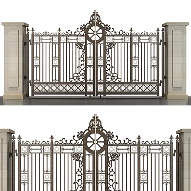 Wrought Iron Gate 3d model set06