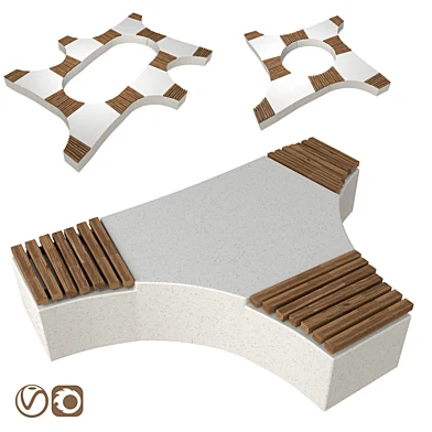 Уличная скамья Calzolari FOLIA WOOD Ver.B