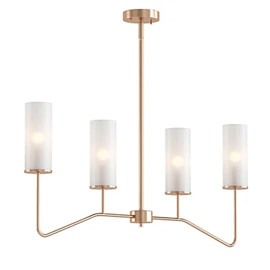 4 light Linear Glass Chandelier