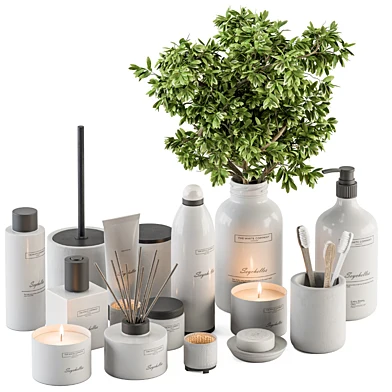 Bathroom accessory Set with Green Branch - Set 25