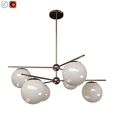 Sphere Stem-Light Chandelier Milk