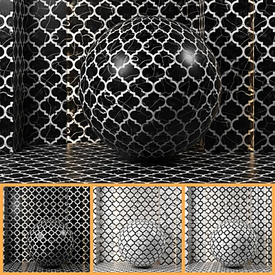 (4k)(4color)(2patterns)marble oranamental pattern Tile Set 01(seamless, PBR)