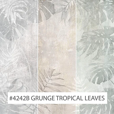 Creativille | Wallpapers | 4242B Grunge Tropical Leaves