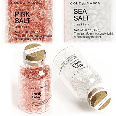 Cole and Mason Pink Himalayan Salt and Sea Salt kitchen set