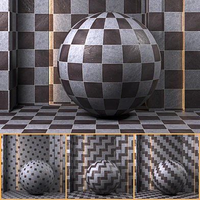 (4k)(4 patterns) Floor Tile set 01-(Seamless, PBR)
