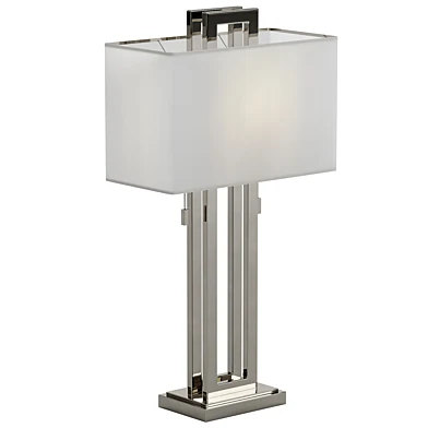 Possini Euro Design Brushed Nickel Rectangle Table Lamp
