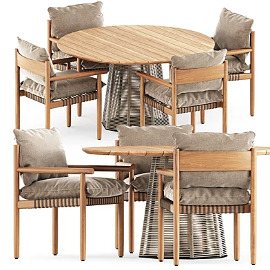Tibbo Armchair by Dedon and Sophie 951/T outdoor Table by Potocco