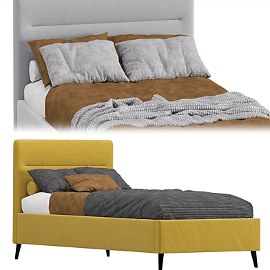 Bed Pyle 90 Velvet Yellow By Divan.ru / Кровать Пайл