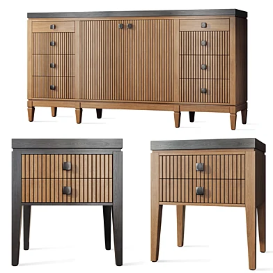 Комод&nbsp; и тумба прикроватная Фокстрот Сивер sideboard