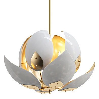 Lotus Gold Leaf and White Pendant