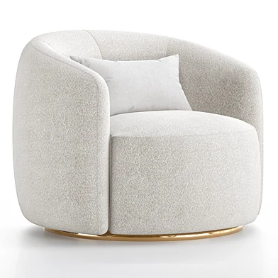 Boucle Upholstered Swivel Armchair