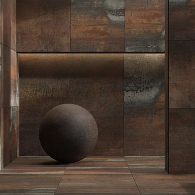Corten tile set 39 - Tau Ceramica Metal Corten Natural