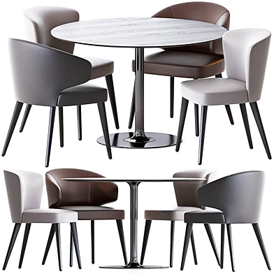 Aston Chair & Oliver Table by Minotti