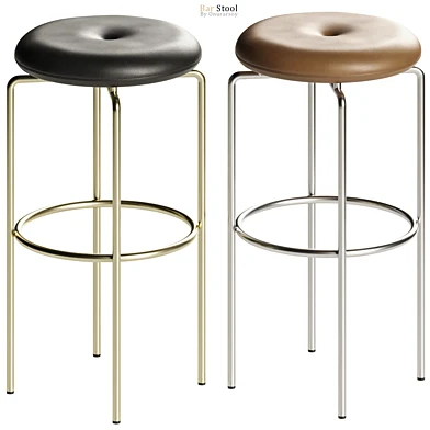 Bassam Leather Bar Stool Brown and Black