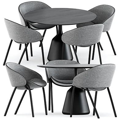 Folium dining chairs and Coin table by Wendelbo