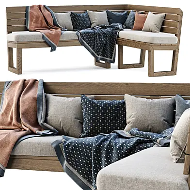 Nia Wooden Corner Restaurant Sofa by Bpoint Design / Угловой ресторанный диван