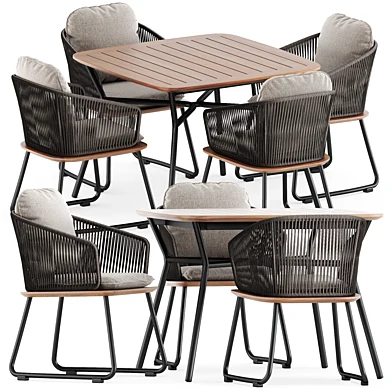 Denia dining armchair and Denia dining table by Weishaeupl