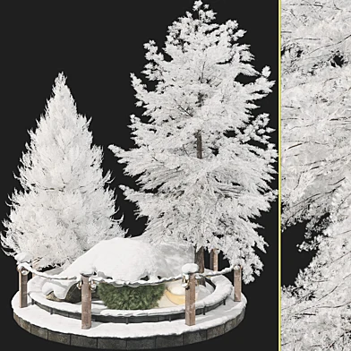 Snow Outdoor Plant Set 42 (garden in winter)