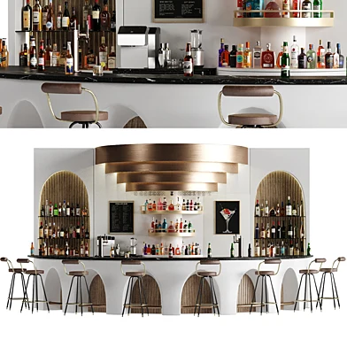 Bar 14 Curve Bar (110 Bottles + Bar Objects)