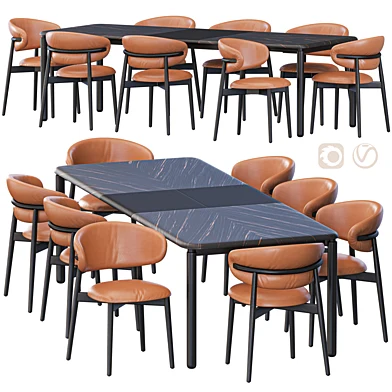 Spiga Table and Oleandro Chair Dining Set