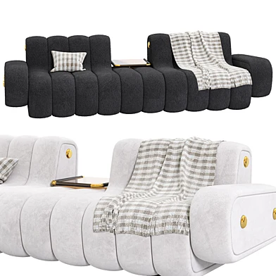 21st Century Dakota Sofa Armrest Aged Brushed Brass Nobuck