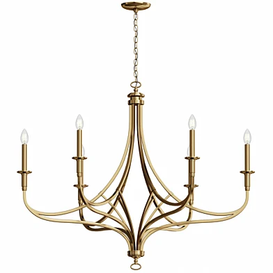 Covent Park Wide Brushed Honey Gold Candelabra Chandelier
