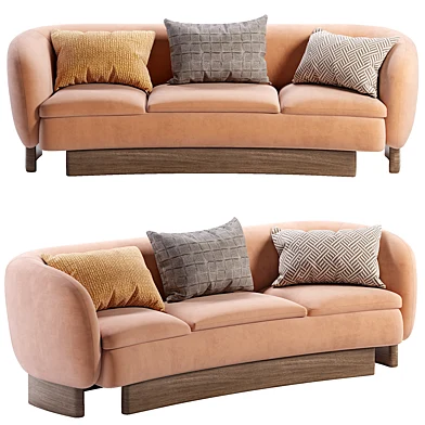 MUIR CAMEL VELVET CURVED SOFA