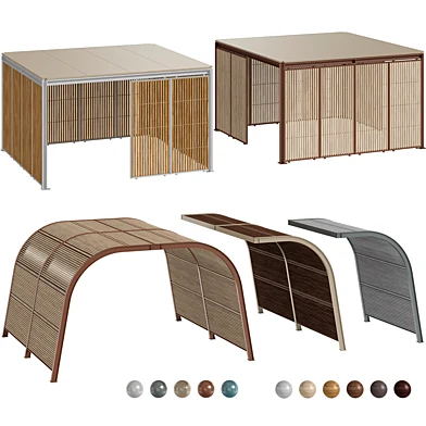 Металлическая пергола беседка навес с рольставни / Metal pergola gazebo canopy with roller shutters