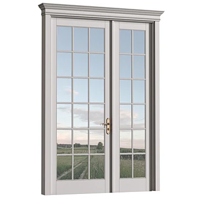 Входные классические уличные двери с фрамугой.Exterior French Doors.External Doors Входные двери в дом