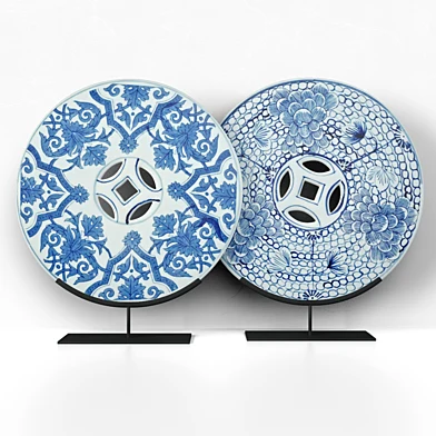 Blue & White Ceramic Disks 1
